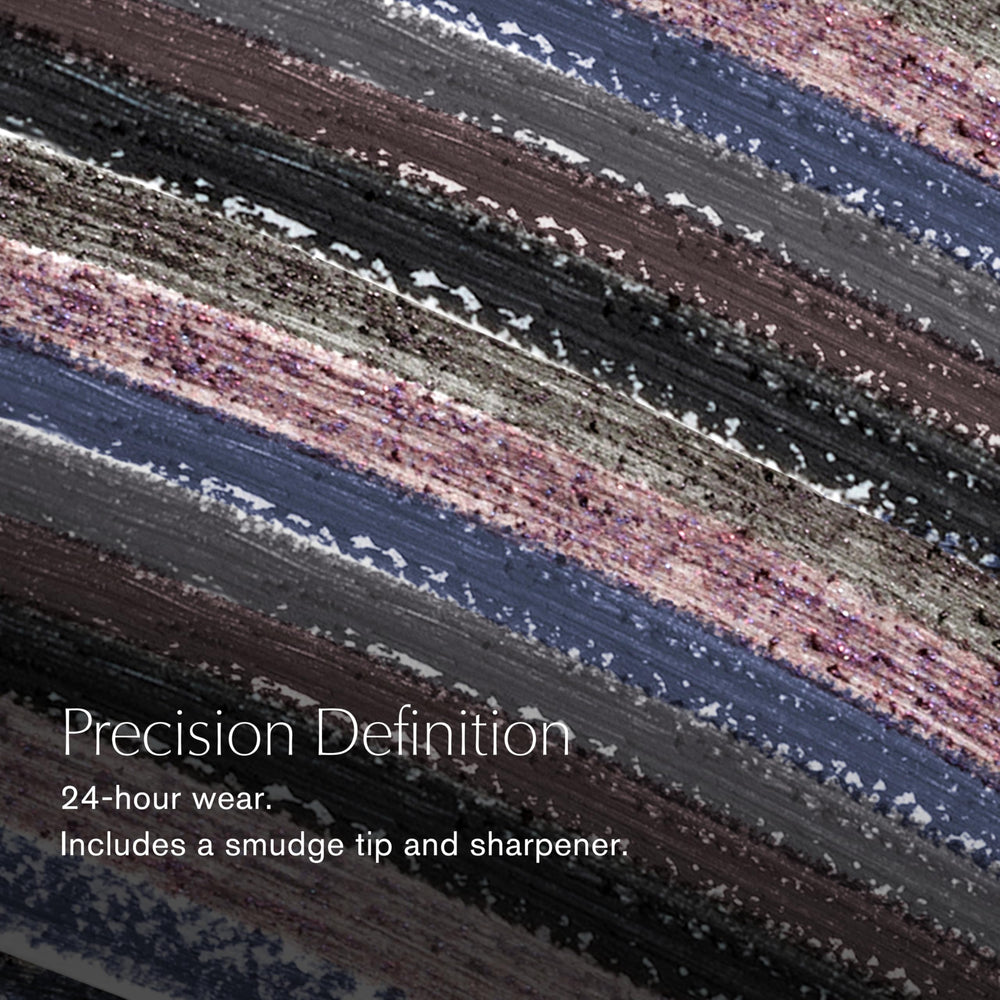 Estée Lauder applied on model eye demonstrating long‑wear definition and smoky finish benefit