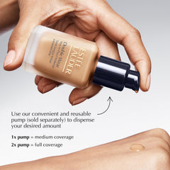 Estée Lauder application on hand showing buildable, breathable finish