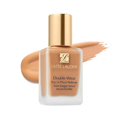 Estée Lauder front packaging in 1W2 Sand showing product and shade benefit