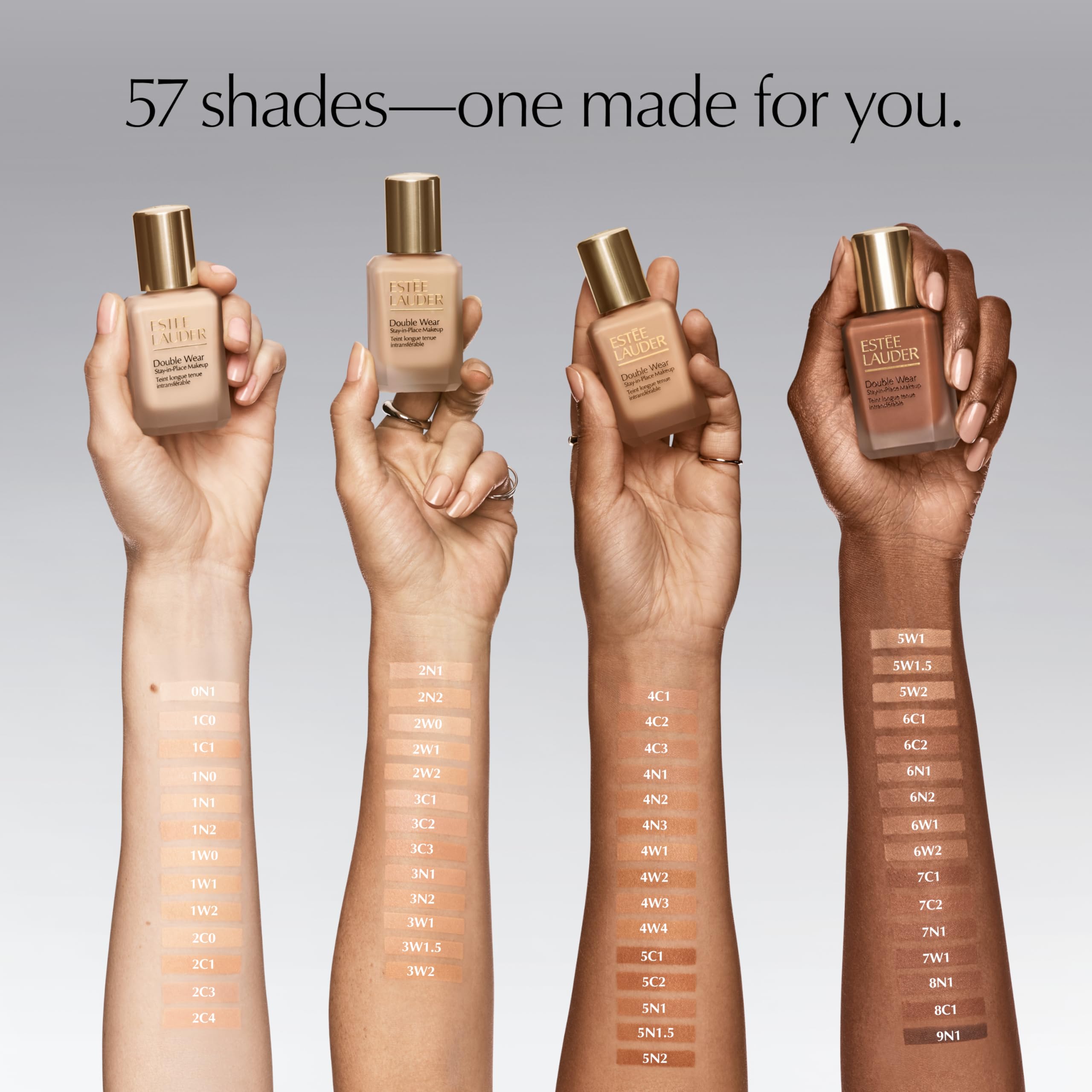 Estée Lauder label detail highlighting ingredients and 36-hour wear claim