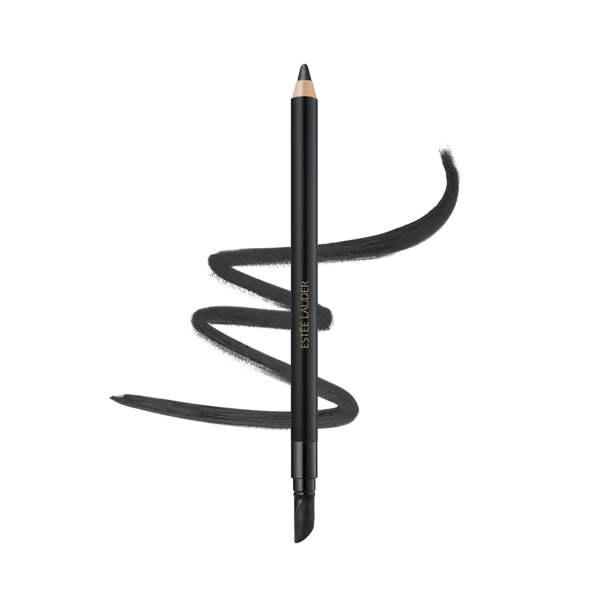 Estée Lauder Double Wear pencil front view showing bold Onyx pigment and precise tip