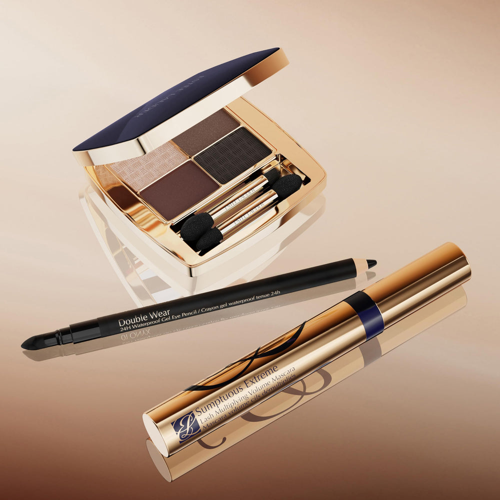 Estée Lauder Double Wear pencil applied on model for long-lasting, smudge-resistant finish
