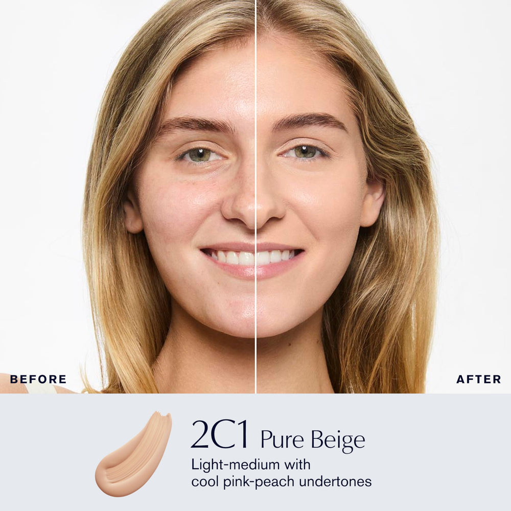 Estée Lauder pump dispensing foundation for controlled, mess-free application