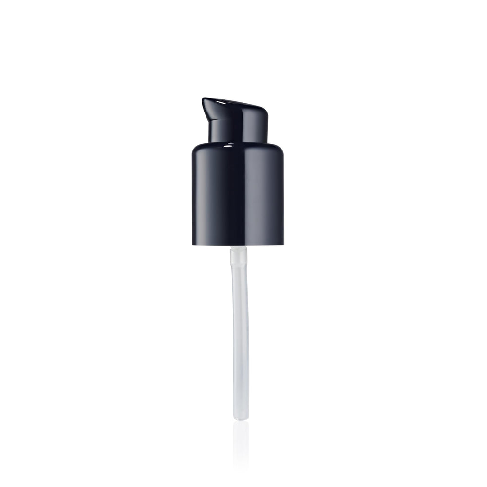 Estée Lauder pump front view showing sleek dispenser and neat dosing benefit