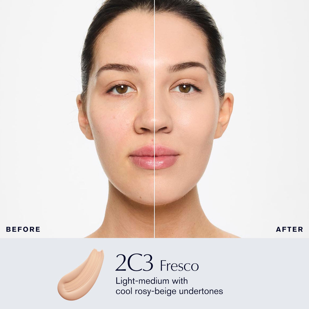 Estée Lauder foundation texture swatch highlighting lightweight, blendable finish