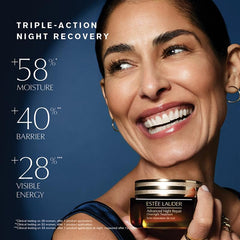 Estée Lauder moisturizer texture swipe demonstrating plumping hydration and bounce