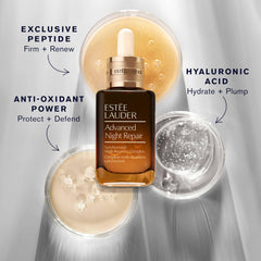 Estée Lauder dropper dispensing serum demonstrating precise, fast-absorbing application