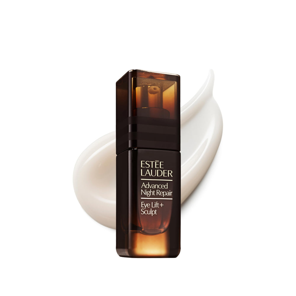 Estée Lauder jar front view shows packaging and elegant design, conveys premium quality
