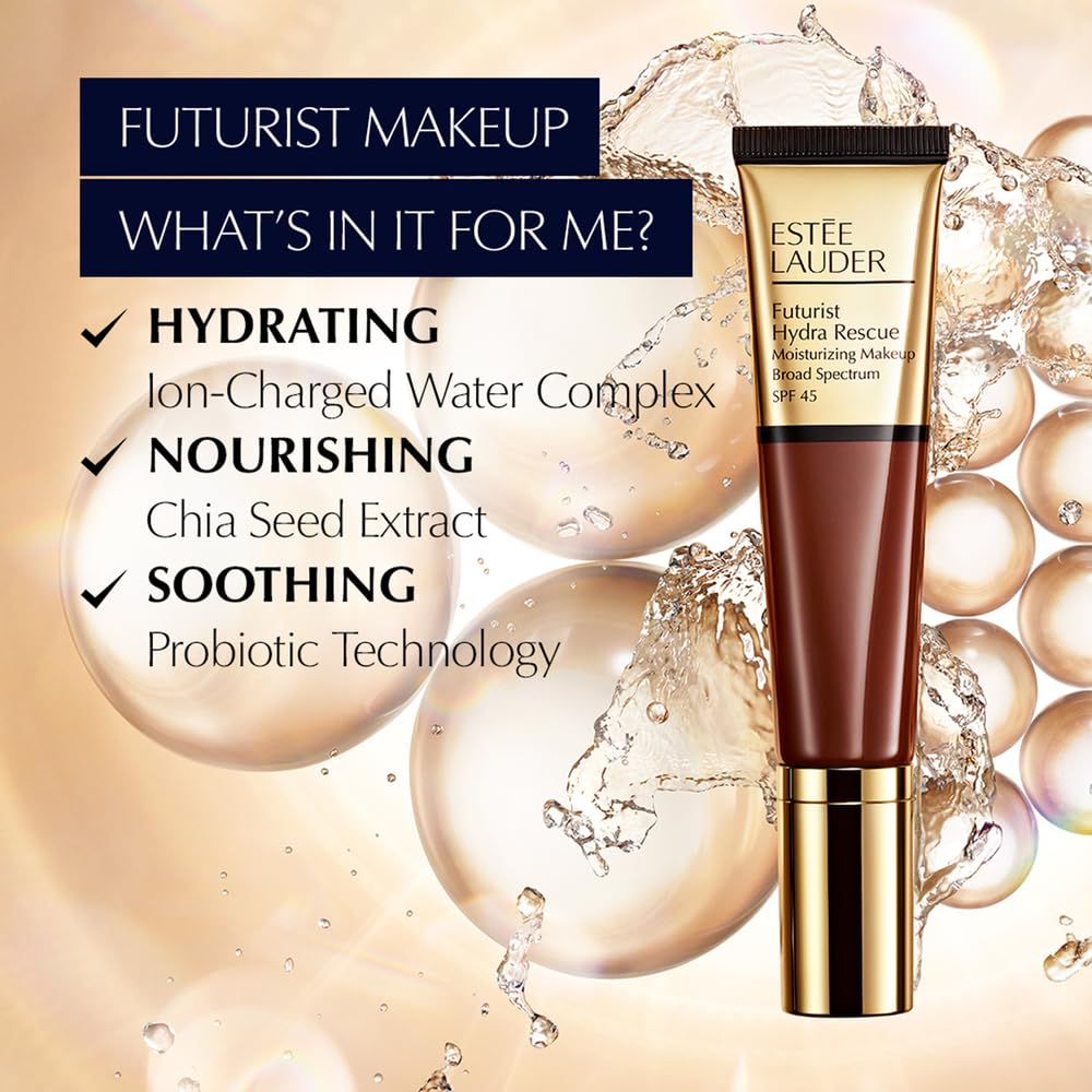 Estée Lauder Futurist application on model showing evened skin and radiant glow