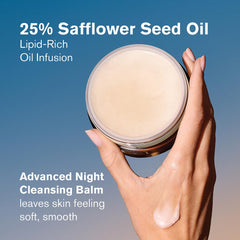 Estée Lauder safflower seed oil visual highlighting nourishing lipid-rich infusion benefit