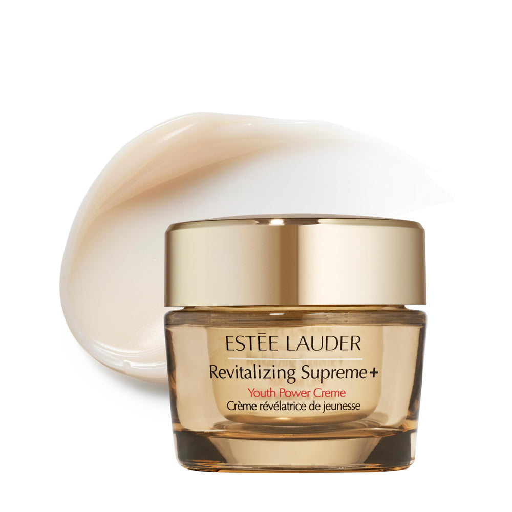 Estée Lauder jar front showing label and compact size, promoting visible lift