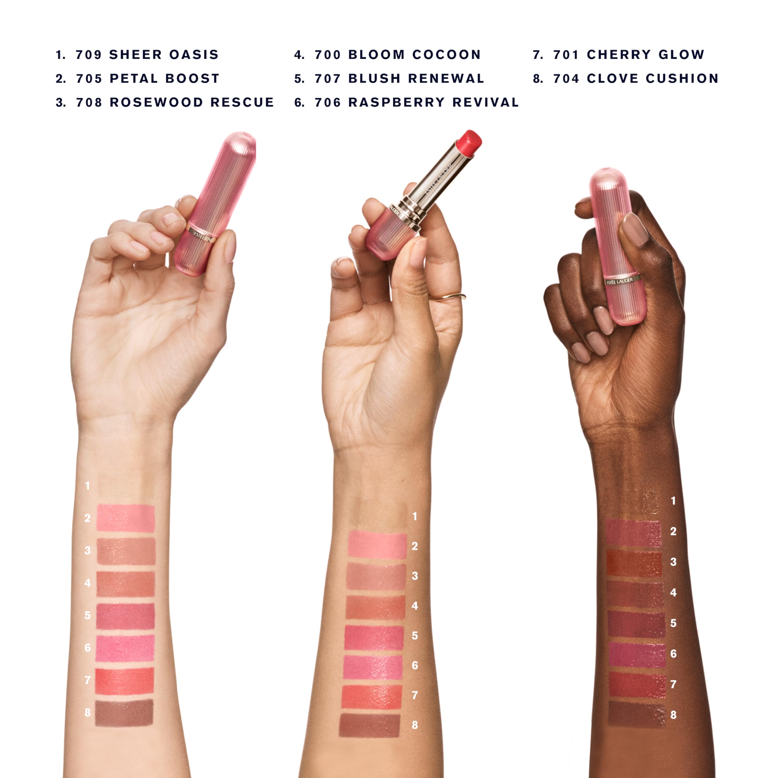 Estée Lauder angled balm stick detail highlighting glide and non-sticky formula
