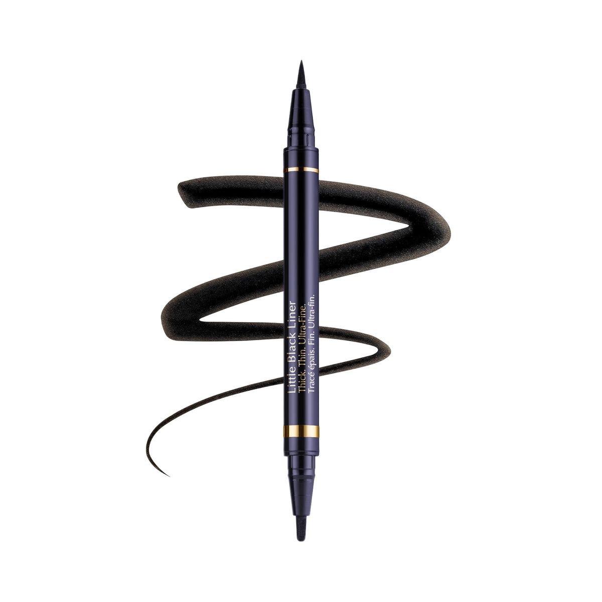 Estée Lauder liner front view showing dual-ended design and compact benefit