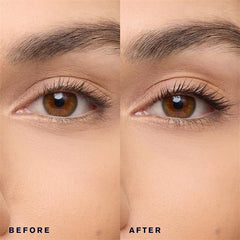 Estée Lauder mascara applied on lashes demonstrating length and hold