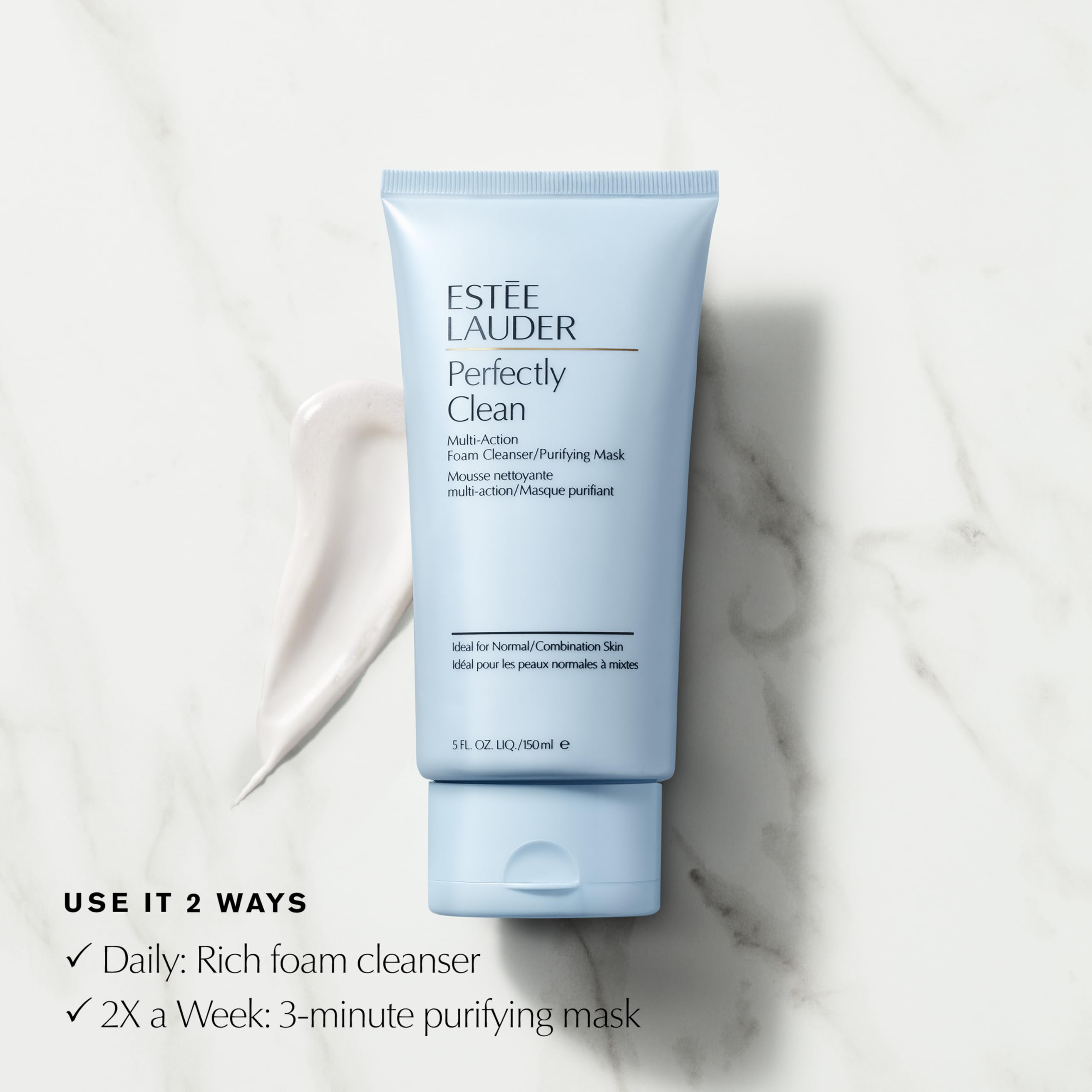 Estée Lauder jar on bathroom shelf with 3-minute timer suggesting quick moisture boost