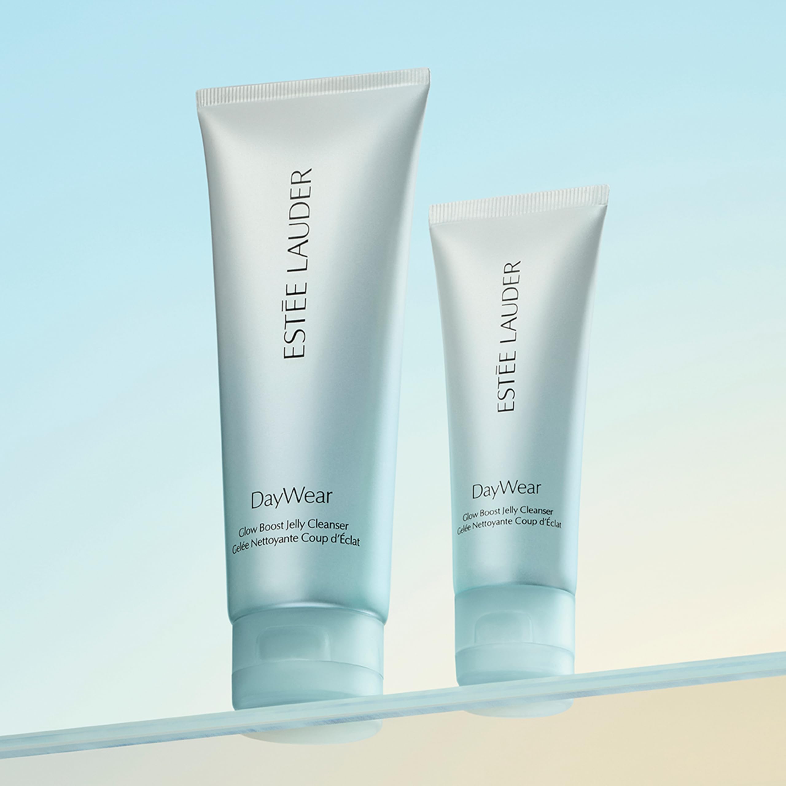 Estée Lauder in-bathroom routine showing everyday radiant results