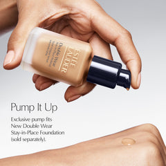 Estée Lauder close-up of pump nozzle showing durable mechanism and precise output