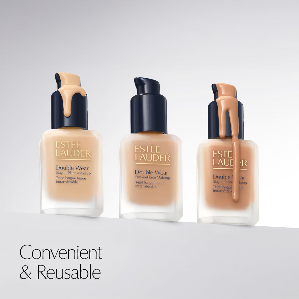 Estée Lauder pump installed on updated bottle illustrating correct fit and scale