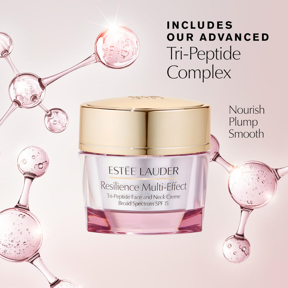 Estée Lauder applying cream to neck and face for firmer-looking skin