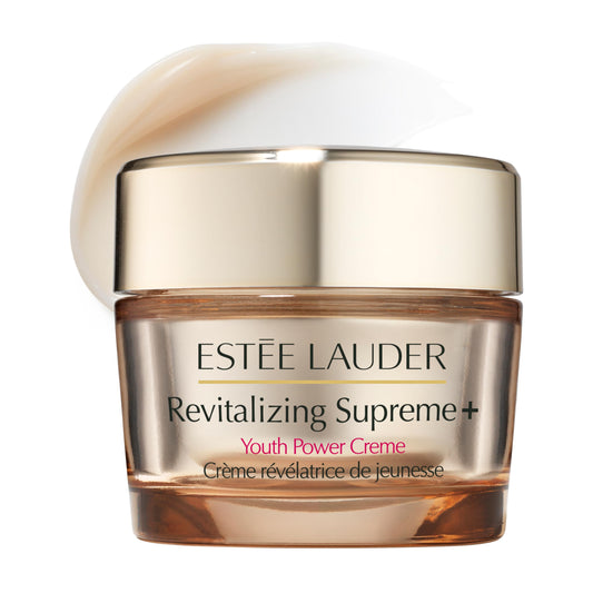 Estée Lauder jar front view showing elegant packaging and premium finish benefit: shelf appeal