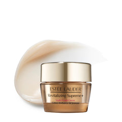 Estée Lauder jar front view showing portable anti-aging cream with brand clarity