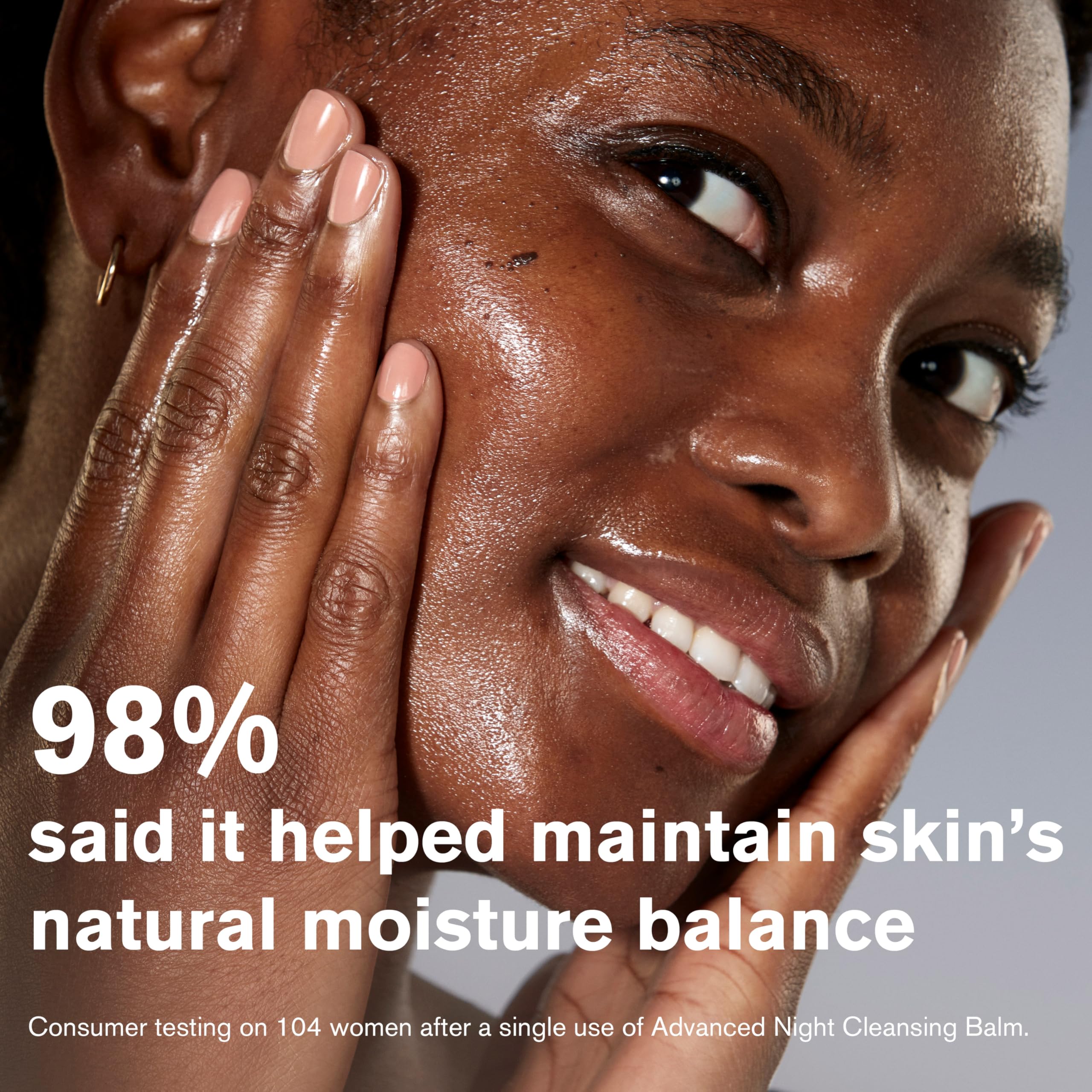 Estée Lauder close-up of balm melting into oil demonstrating silky texture benefit
