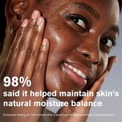 Estée Lauder close-up of balm melting into oil demonstrating silky texture benefit