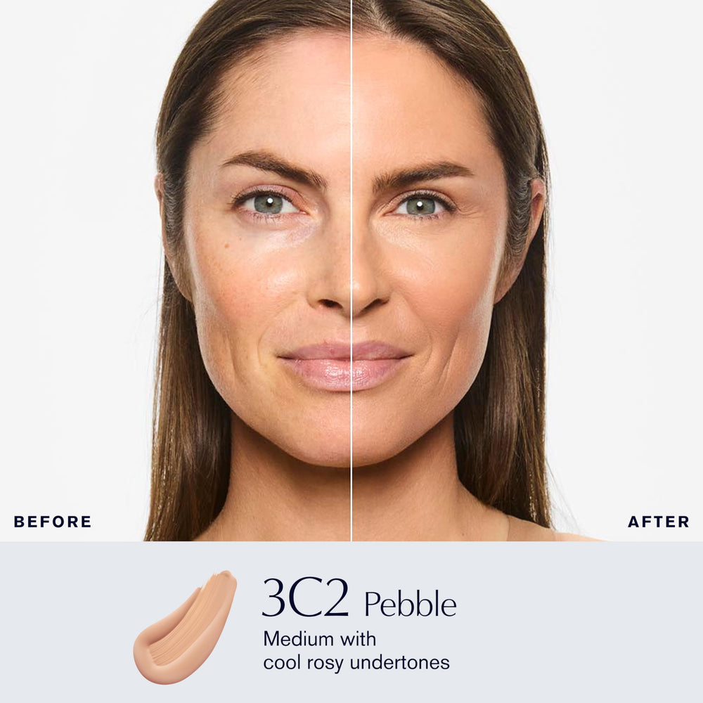 Estée Lauder texture close-up displaying fluid foundation for breathable, buildable coverage