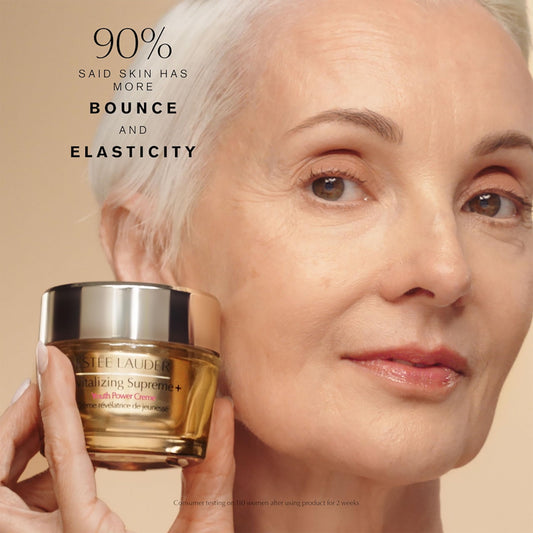 Estée Lauder cream texture close-up highlighting smooth, fast-absorbing finish