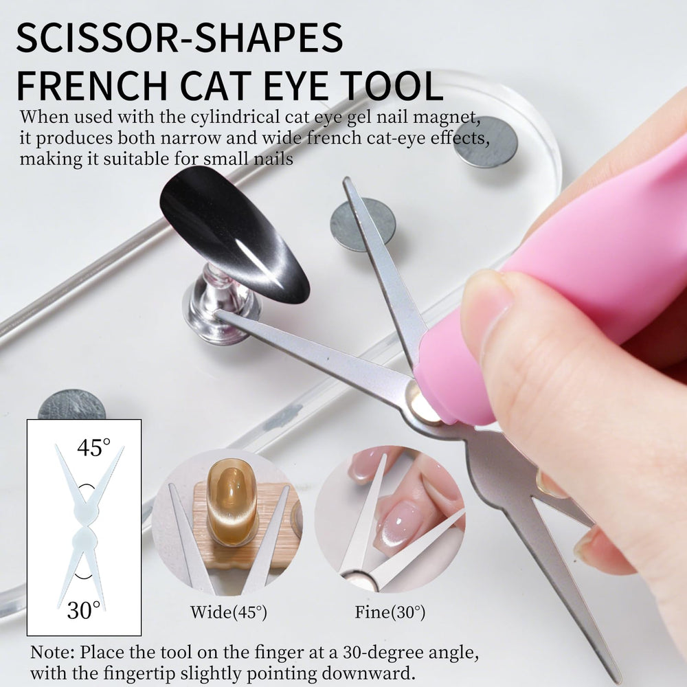 ESUOHYM scissor-shaped dual-angle French guide, ensures consistent 30° and 45° French tips