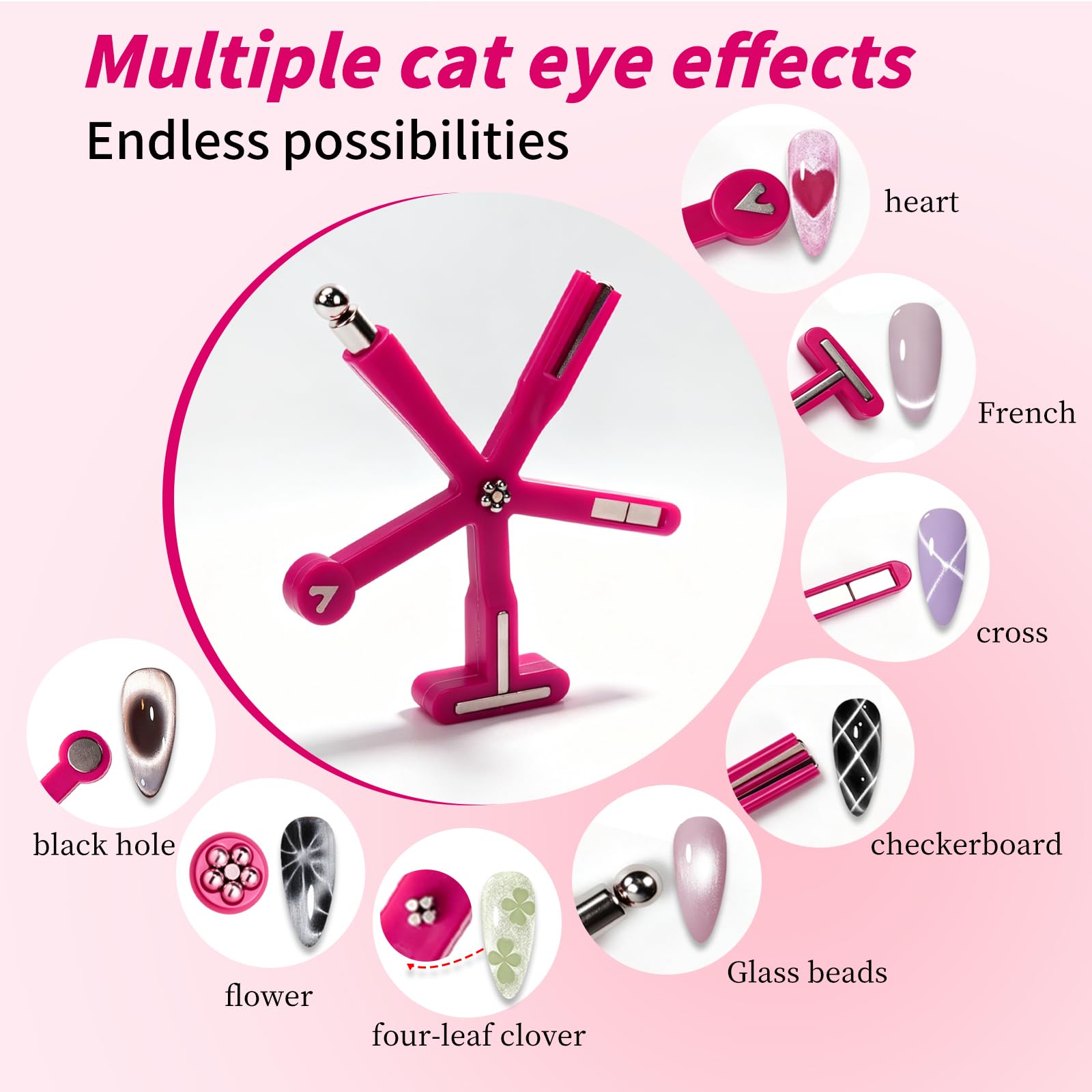 ESUOHYM dual-angle French magnet side view for narrow and wide tips