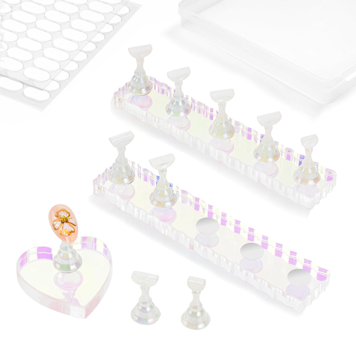 ESUOHYM front packaging showing aurora and white stands, highlights kit completeness and portability