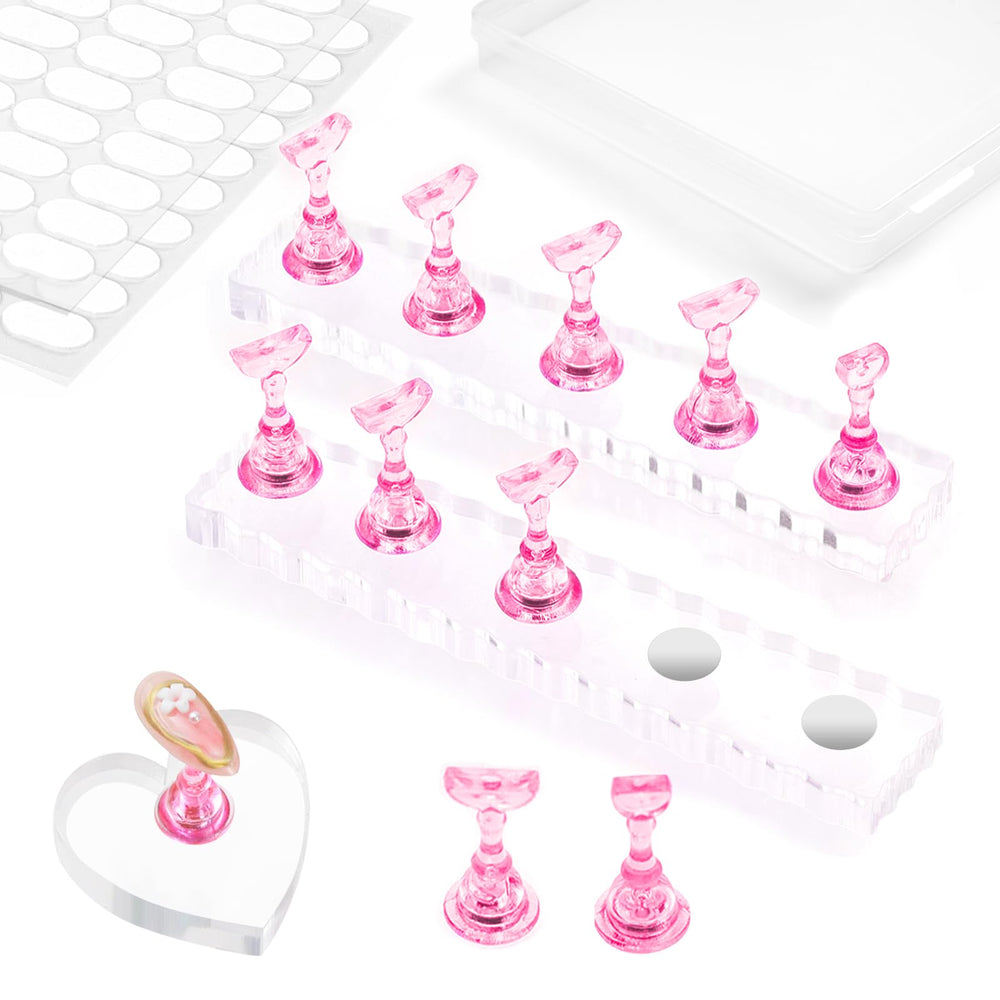 ESUOHYM front view of nail stand kit showing contents and benefits
