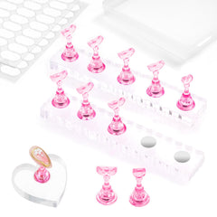 ESUOHYM front view of nail stand kit showing contents and benefits