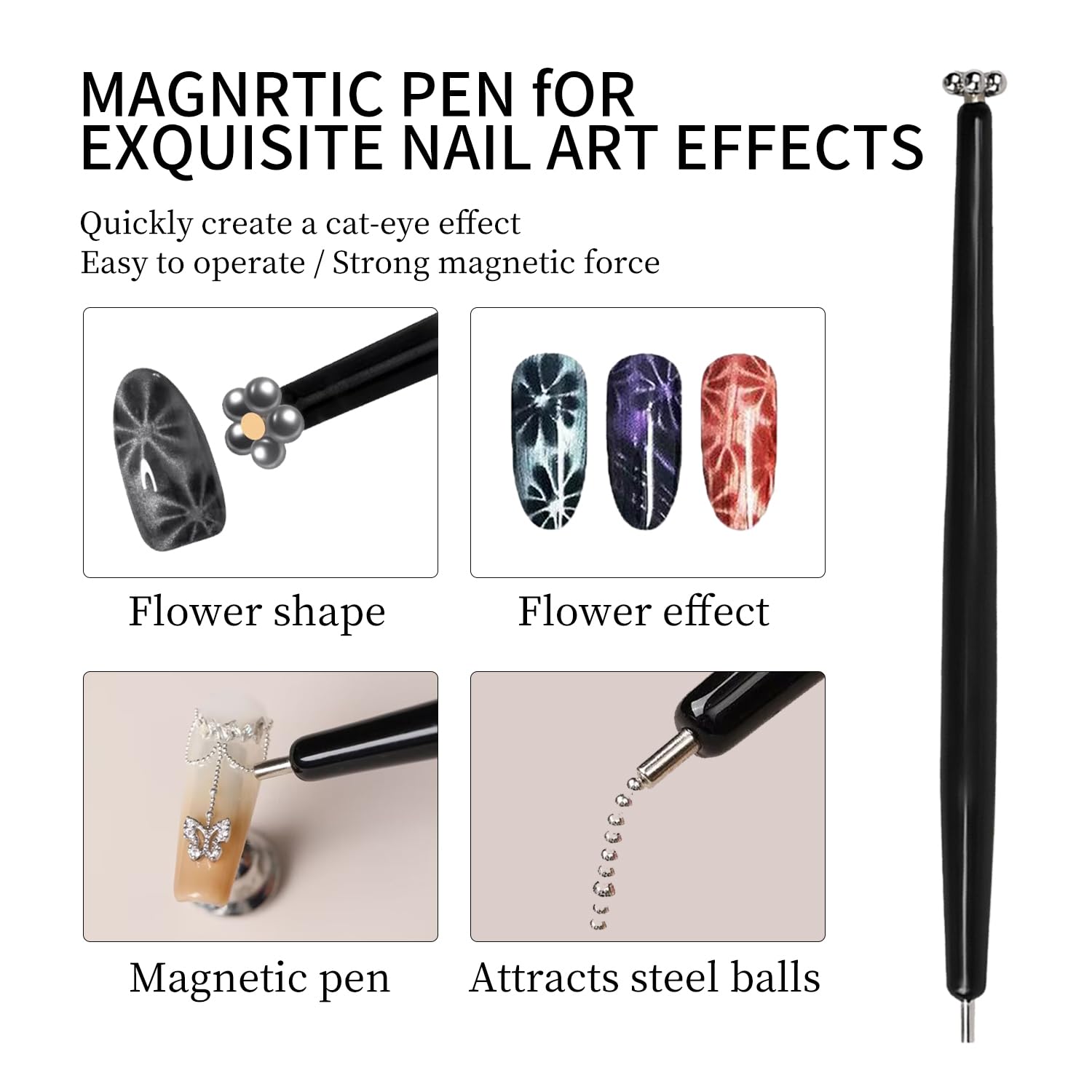 ESUOHYM sample nail fan showing heart, flower and black-hole effects for design ideas