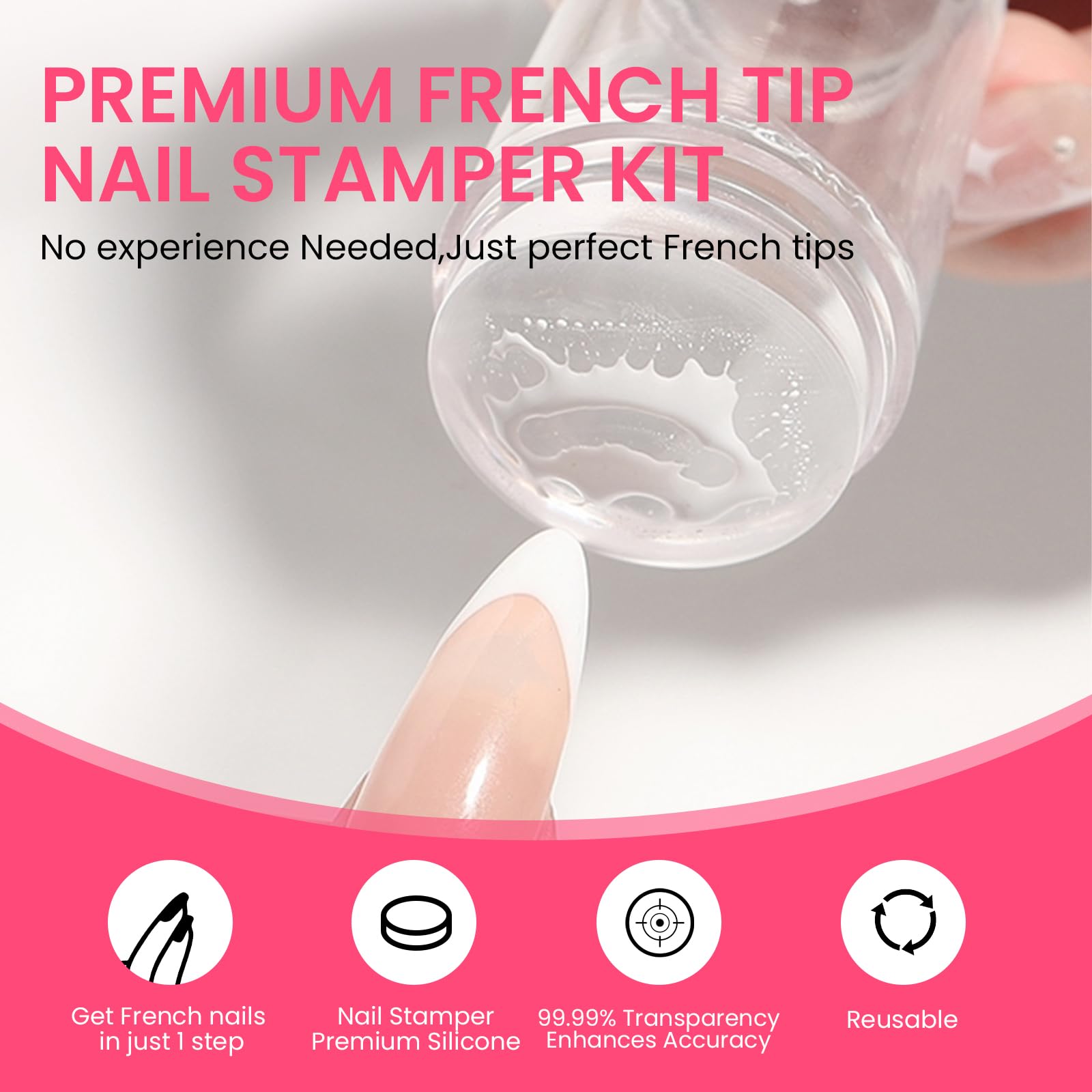 ESUOHYM long silicone stamper detail highlighting transparent head for accurate placement