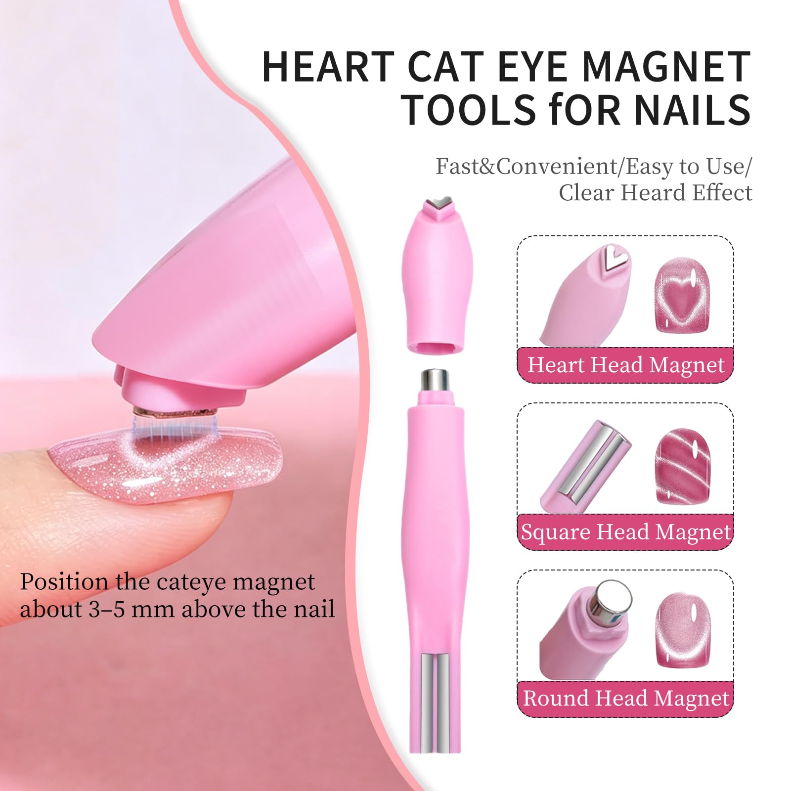 ESUOHYM pink cylindrical magnet with magnetic ball, concentrates pigment for black-hole effects