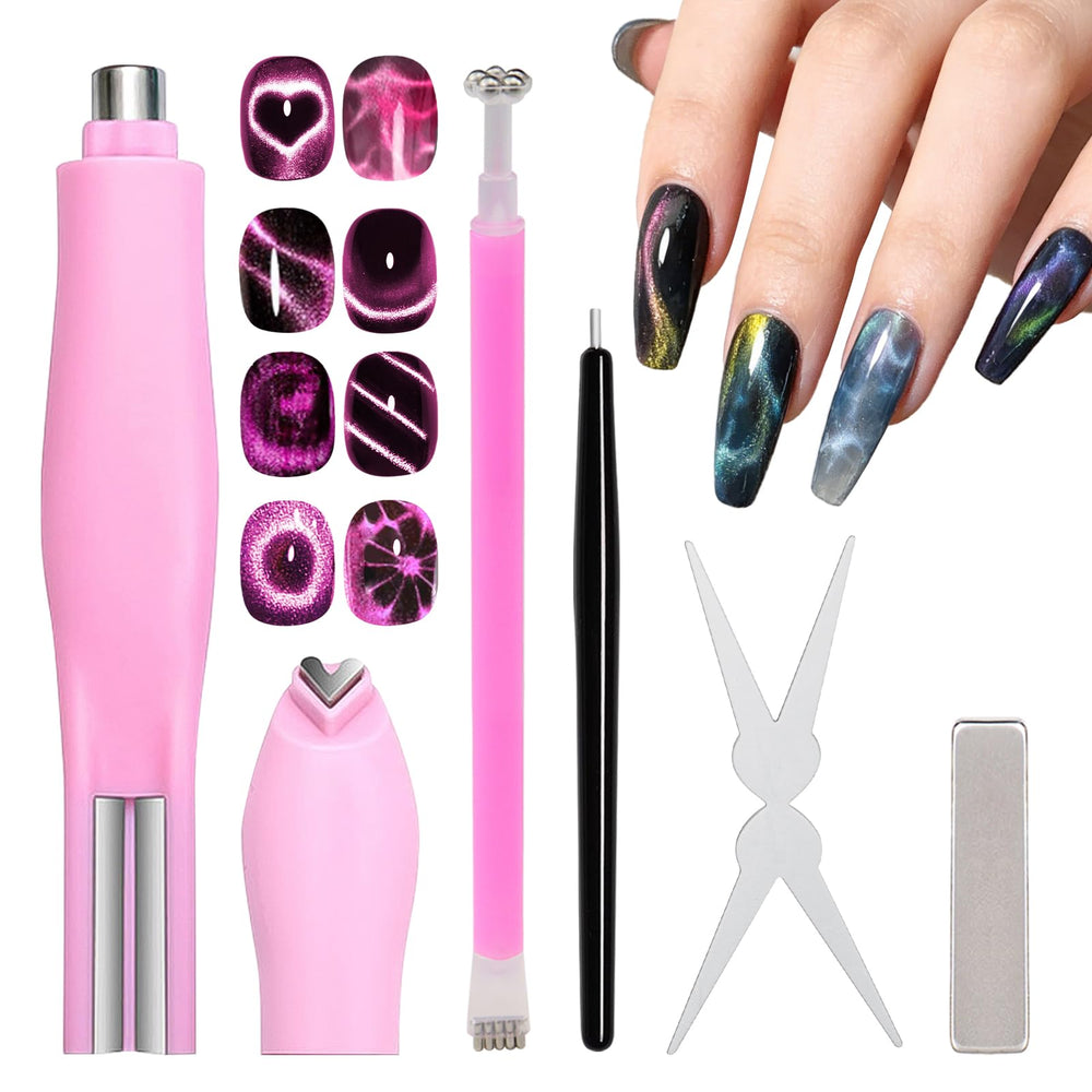 ESUOHYM full kit front view showing four magnetic nail tools and compact layout benefit