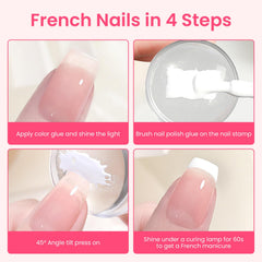 ESUOHYM short French tip stamp profile demonstrating shaped edge for crisp tip lines