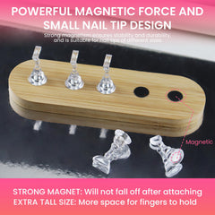 ESUOHYM small nail holder beside a ruler showing size options for petite nails