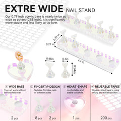 ESUOHYM small tip holder detail demonstrating secure grip for tiny press-on nails