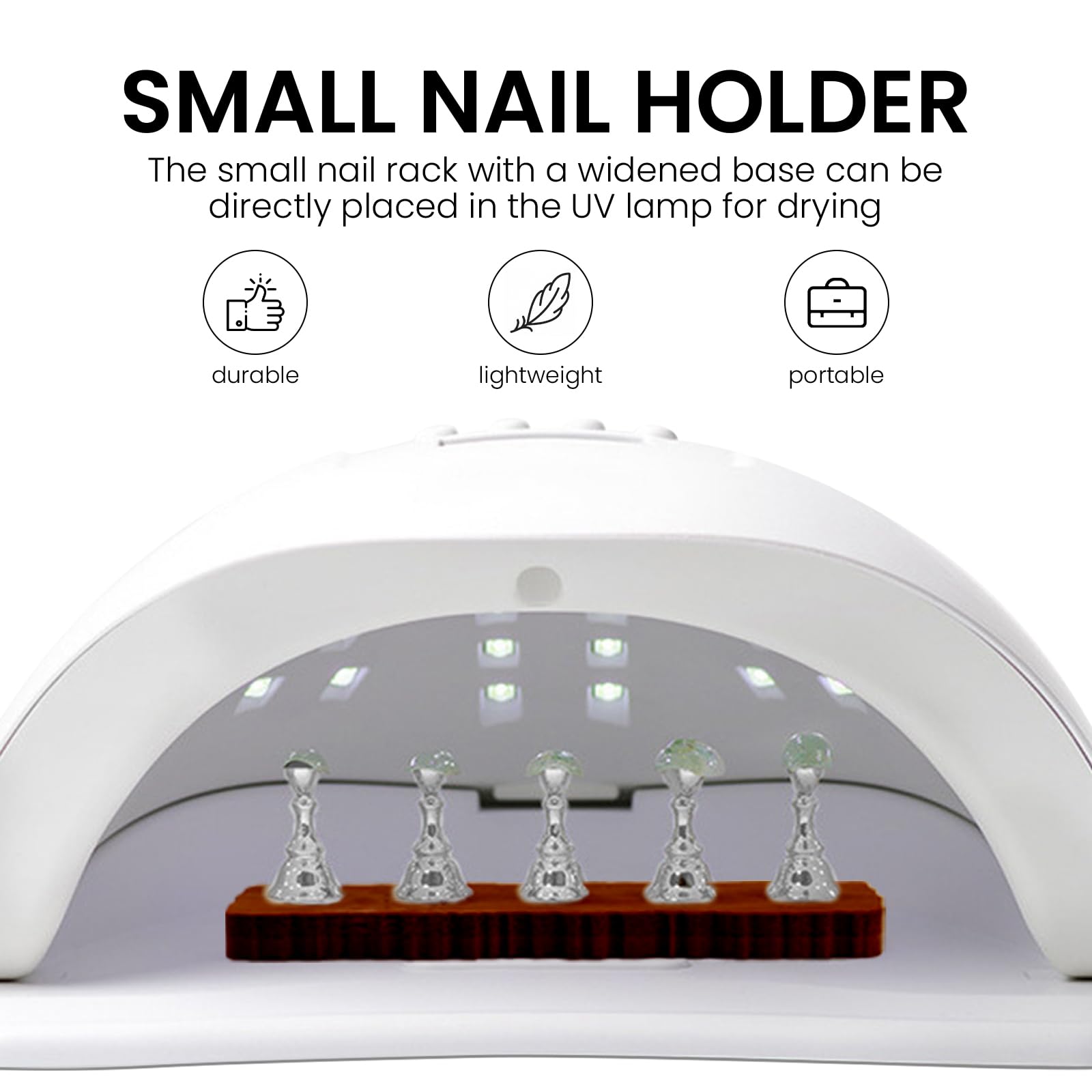 ESUOHYM staged display of finished press-on nails showing attractive presentation benefit