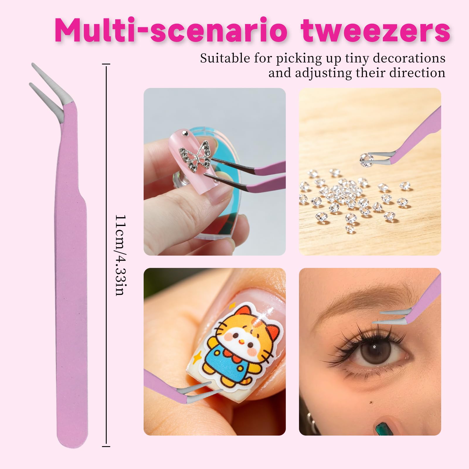 ESUOHYM tools in use on nail art offering controlled rhinestone placement