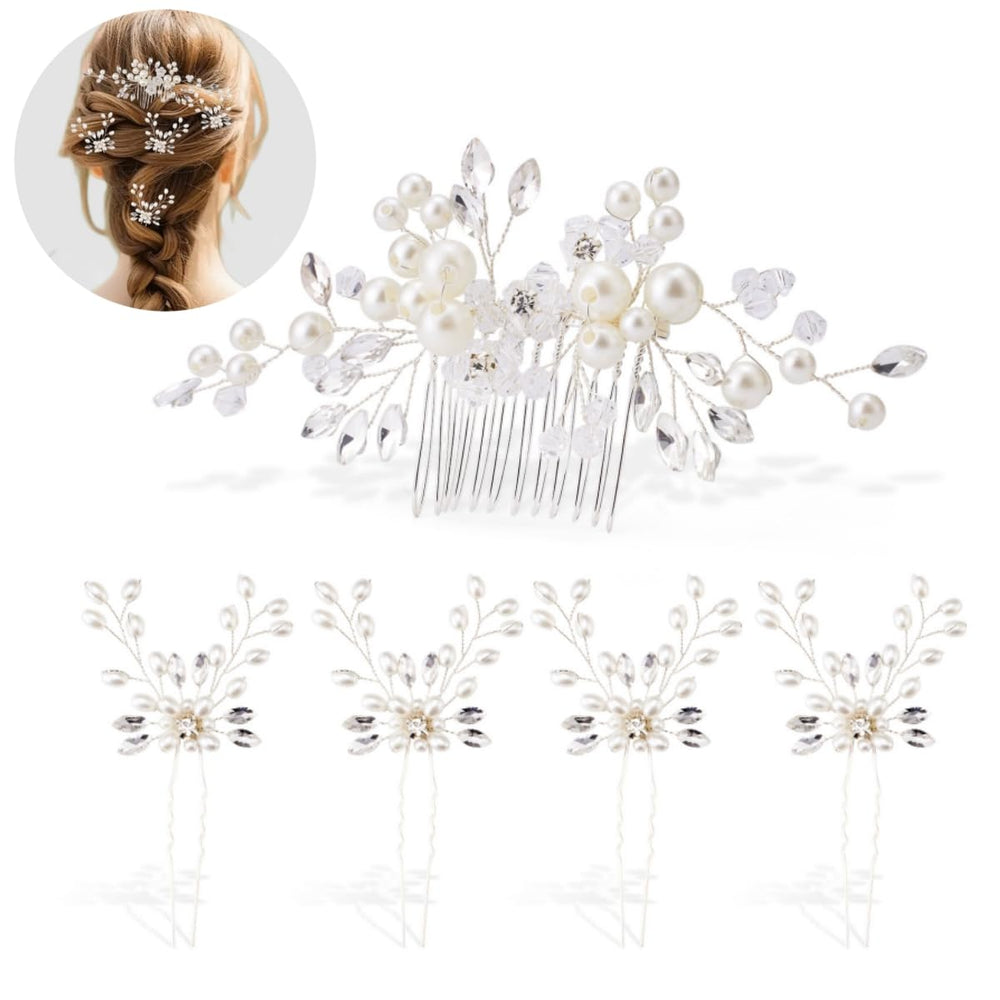Etehup hair accessories styled with a formal dress showing event-ready glamour