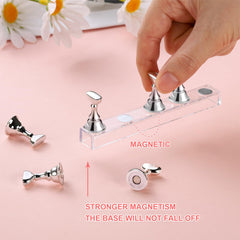 Etercycle close-up of metal magnet in base showing secure hold and wobble-free painting
