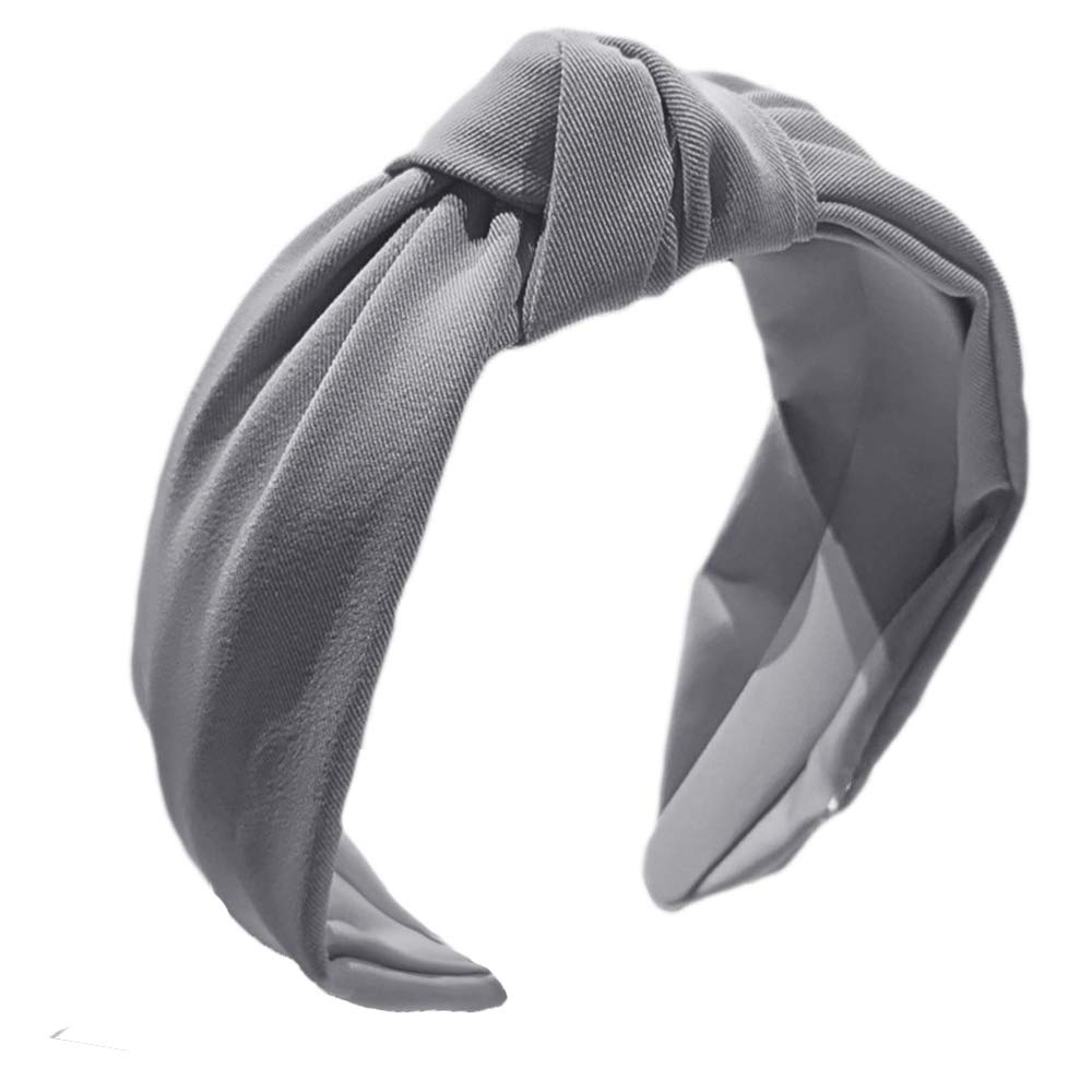 Etercycle headband front view showing sleek gray finish and neat knot for polished look