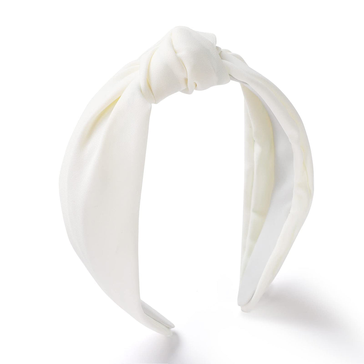 Etercycle front view of white headband showing full shape and clean finish benefit