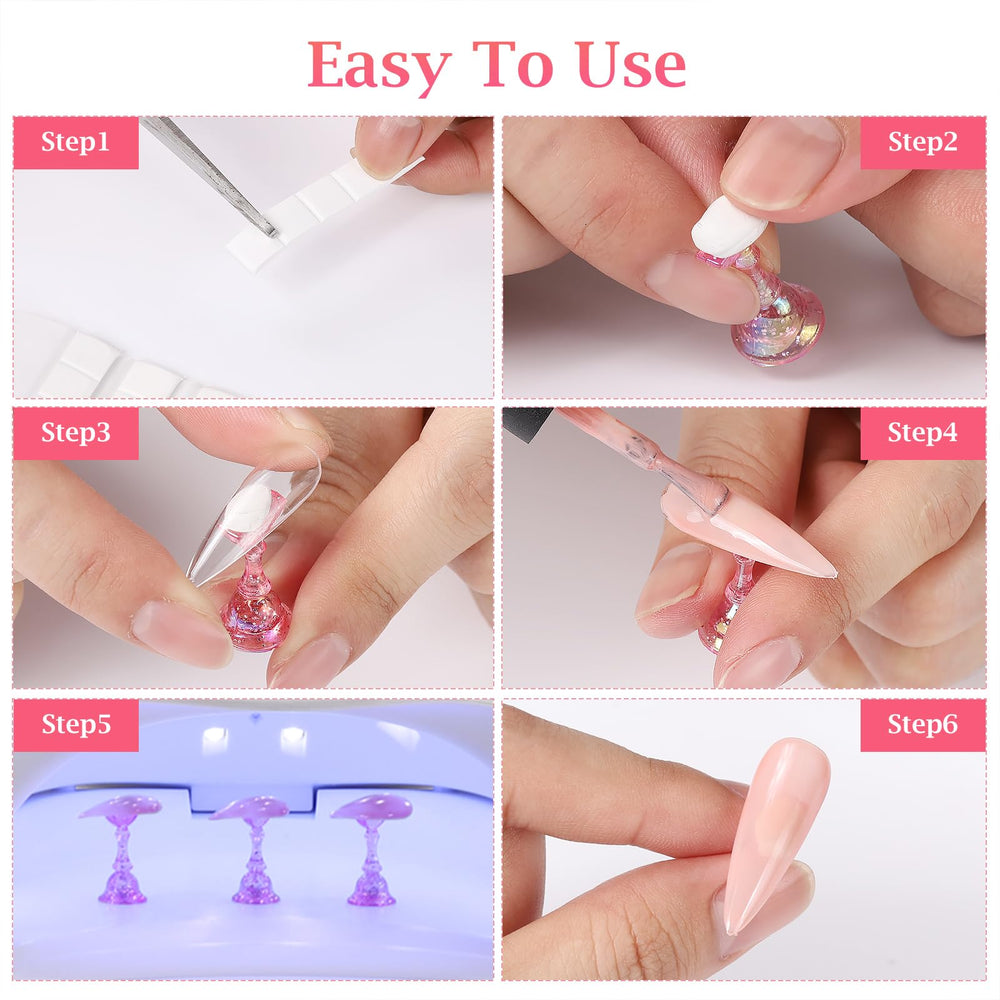 Etercycle nail tips in use showing steady painting and drying workflow