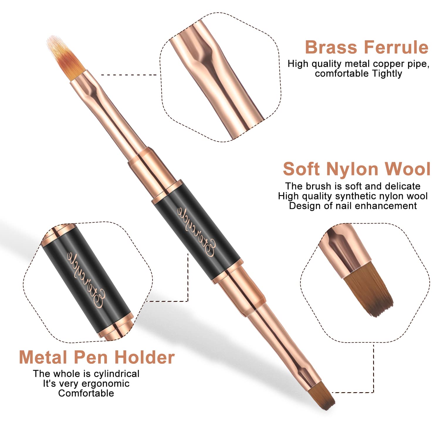 Etercycle brushes protected with caps to prevent dust and maintain shape
