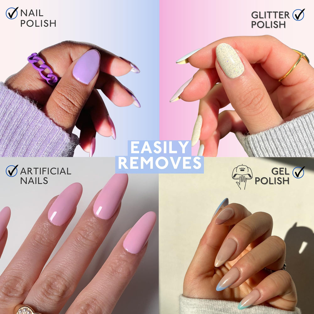 Eternal acetone applied to cotton removing dark polish efficiently